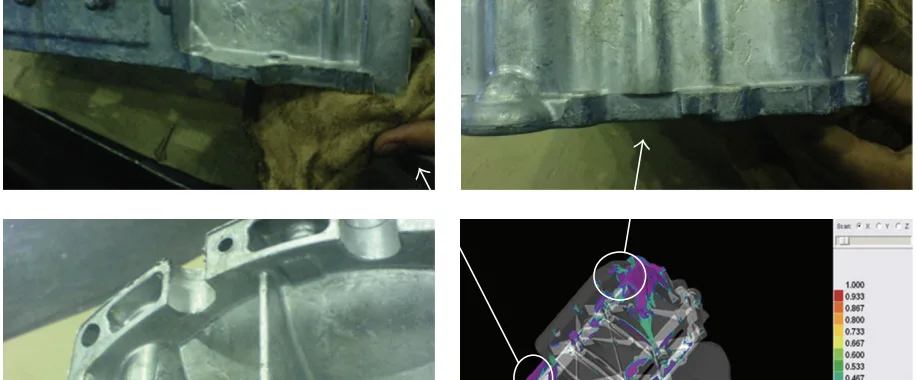 Figure 5: Cold flow surface defects at final filling positions.