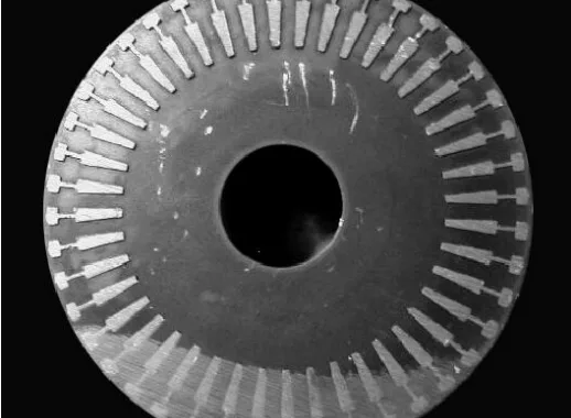 Figure 4 – Photograph of the Cross Section of a Die-cast Copper Rotor