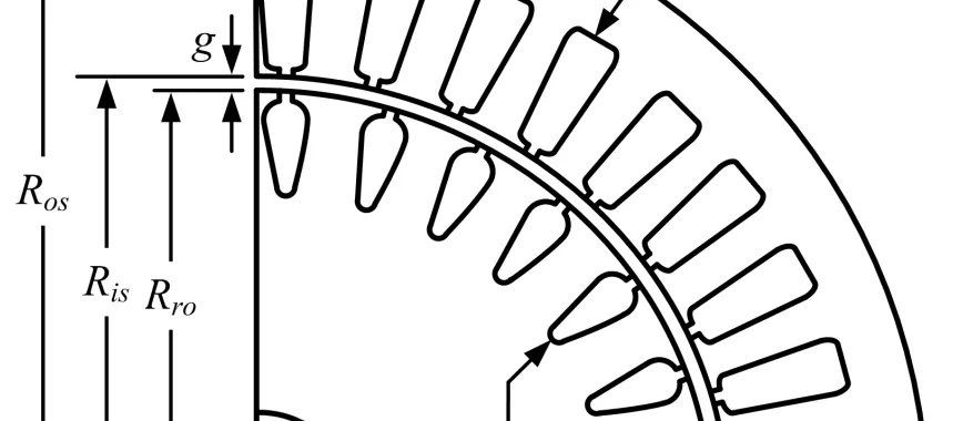 Fig. 3. Quarter section of an induction motor