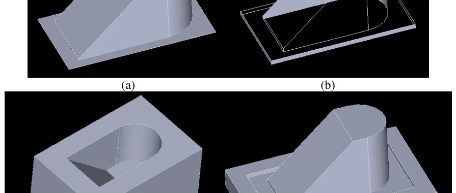 Figure 6. Part A output (a) top region (b) bottom region (c) cavity (d) core
