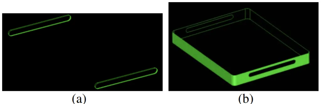 Figure 5. Part B face regions (a) undercut region (b) bottom region 