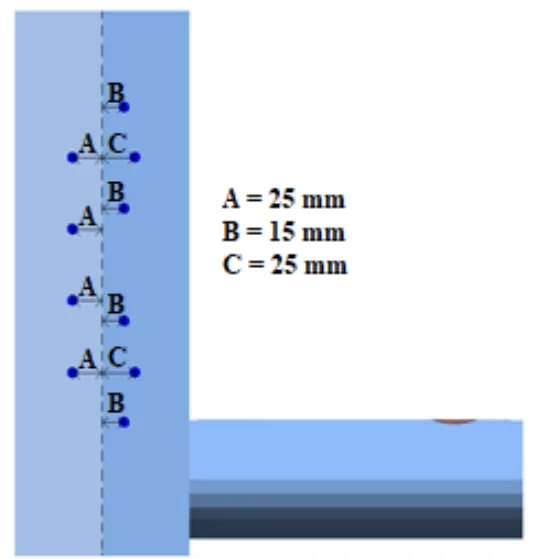 Fig. 2 Distribution of tempering channels in die