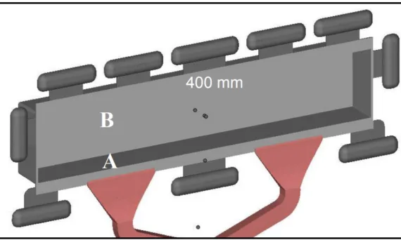 Figure 5a. Locations (A and B) for the micrographs in Figure 5b