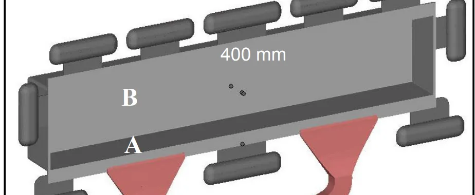 Figure 5a. Locations (A and B) for the micrographs in Figure 5b