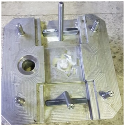 Figure 2.1. Injection mold movable side manufactured for salt core