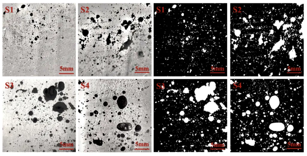 Figure 8. Cross-sectional morphology of specimens with an inner gate thickness of 3.0 mm and an injection velocity of 1.5 m/s.