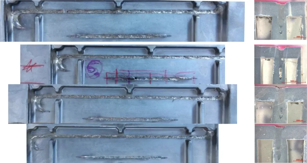 Figure 5. The appearance of the contaminated welds.