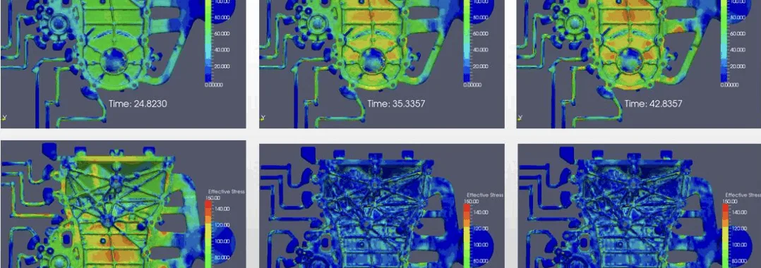 Figure 2 Effective stress contours vs. Time