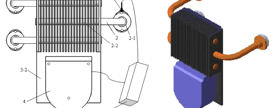 Fig. 2. LED headlight radiator structure