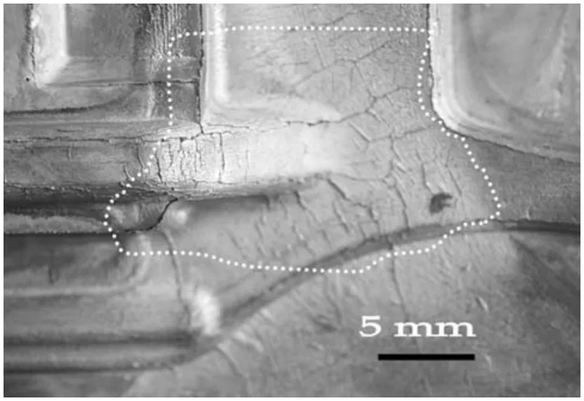 Figure 1: Imprints of cracks on a cast, as a result of thermal cracking
