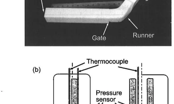 Fig. 1 (a)Appearance of injection-molded salt mixture and (b) Schematic illustration of mold