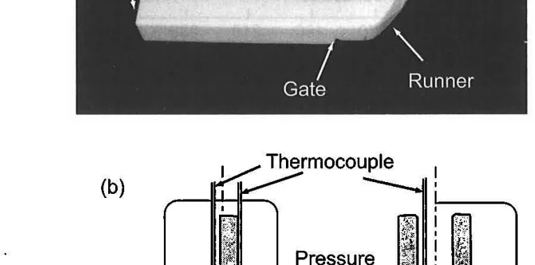 Fig. 1 (a)Appearance of injection-molded salt mixture and (b) Schematic illustration of mold