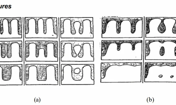 Figure 1: Mechanisms of morphology change in the solid phase during isothermal holding of semi-solid alloy. [6] a) Coarsening mechanisms (b) Coalescence mechanisms
