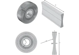 Fig. 1. Schematic view of the proposed heat sink with concave fins.
