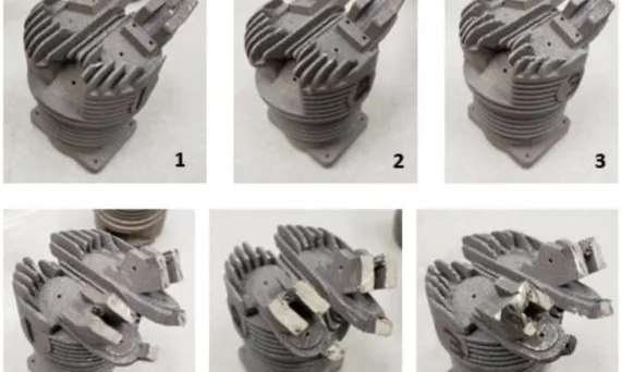 Figure 3.17: AM cylinder heads post support removal, pre-machining