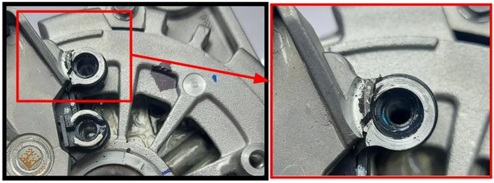 Figure 4. Heatsink fracture after durability test.