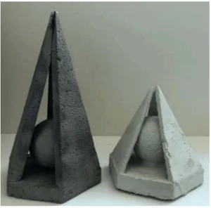 Figure 11. Casting produced by gray iron lost foam (left) and aluminum investment