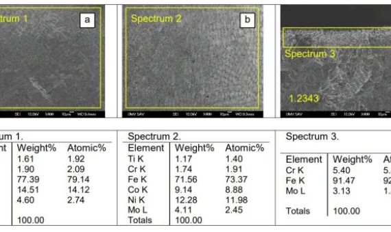Fig.6 Microstructure of material 1.6356-UTPA 702; a) 2nd layer of clad; b) 1st layer of clad; c) HAZ