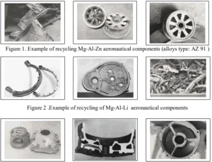 Figure 3. Example of recycling of Mg-Zr-Nd aeronautical components (alloys type: RZ5).