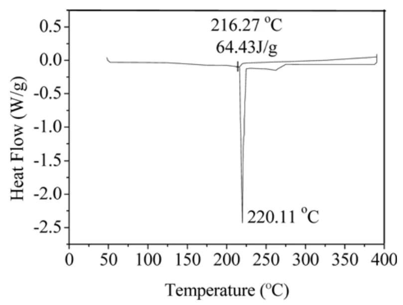 Fig. 5. DSC chart of Sn 50% - Pb 50% wt. alloy