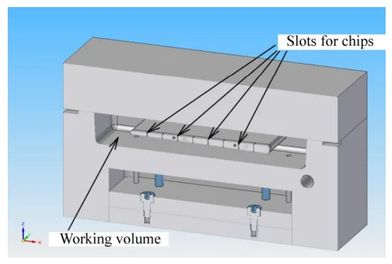 Figure 4. Section of the puncheon for the initial embedding into the plastic component.