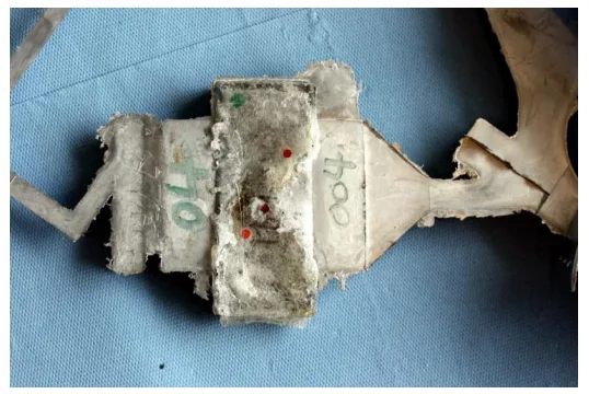 Figure 6. Mounting with three TG embedded in cast
aluminium.