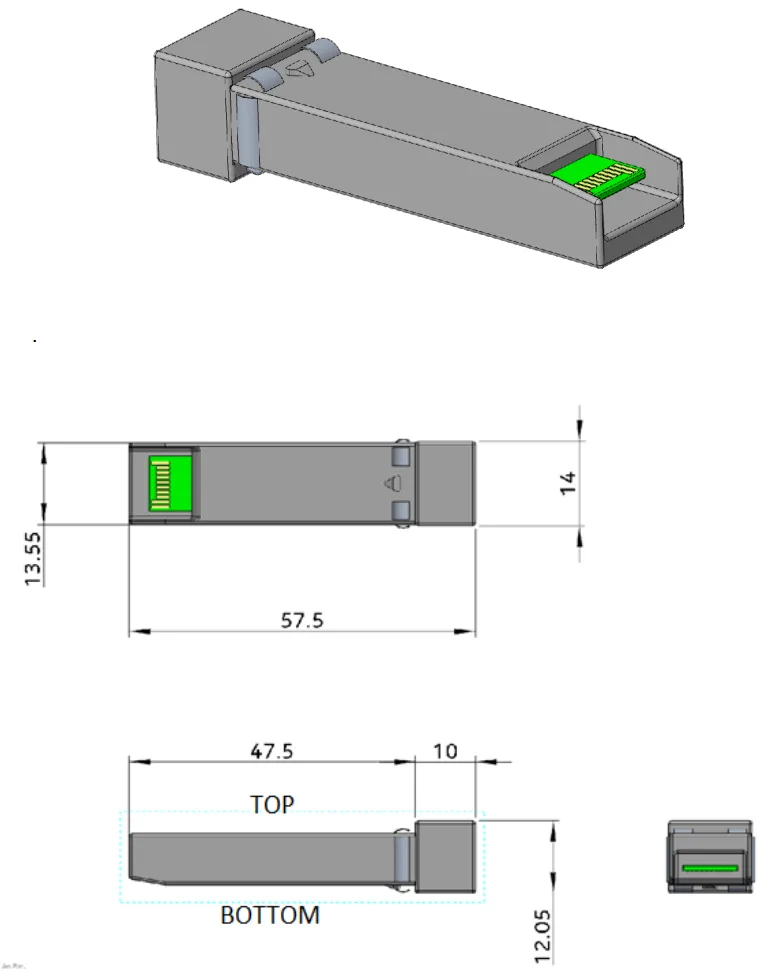 Figure 1 SFP main dimensions
