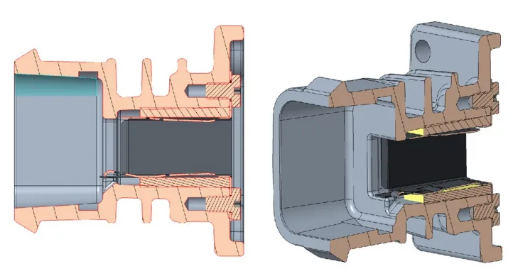 Figure 4 EF3´s SFP heatsink, TIM pads on top and bottom sides.