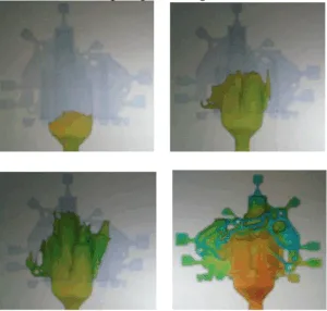Fig. 6. Analyze of the cavities filling with Flow3D software