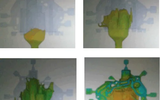 Fig. 6. Analyze of the cavities filling with Flow3D software