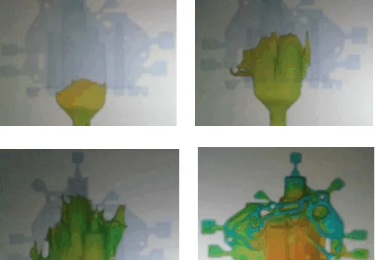 Fig. 6. Analyze of the cavities filling with Flow3D software