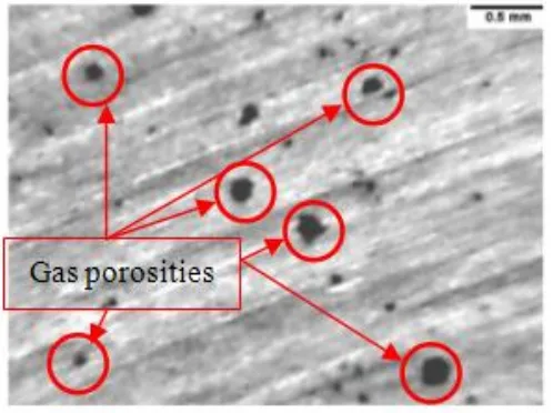 Fig. 1. Air Porosity in the section of an aluminium diecast part