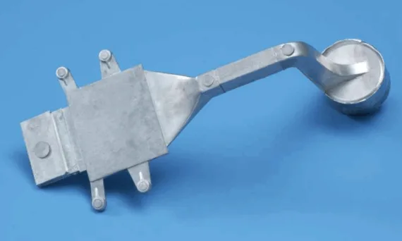 Figure 1. The plate casting showing the complete runner system, overflows, and ejection points.