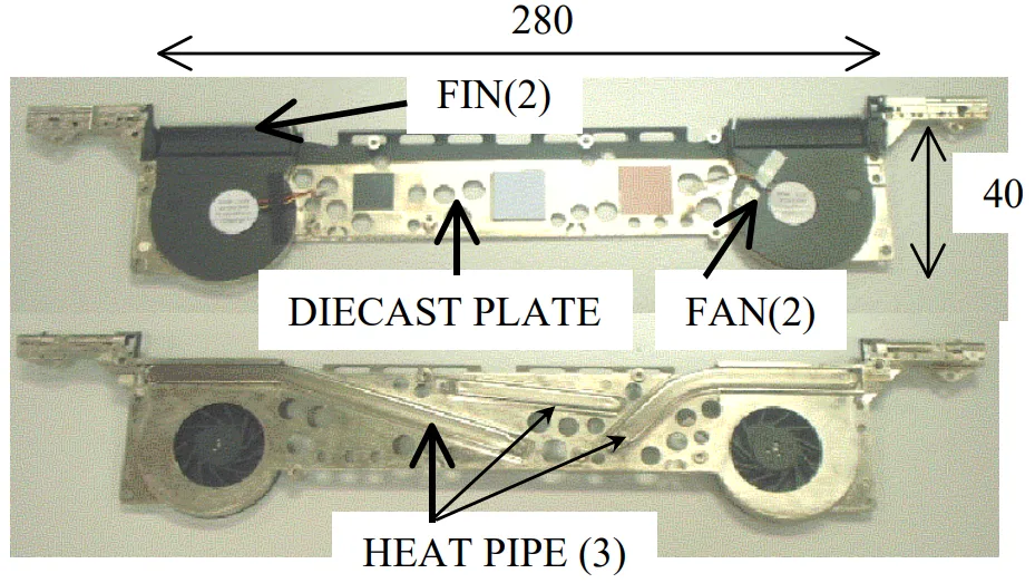 Figure 1.2 Hybrid thermal control system for laptop microprocessors.