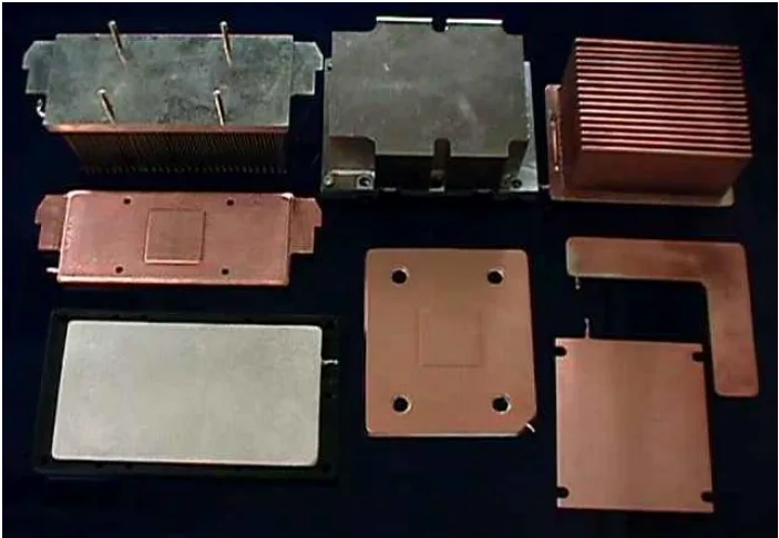 Figure 1.4 Different designs of vapour chamber used for laptop cooling
