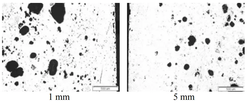 Fig. 8. Polished sections normal to the filling direction