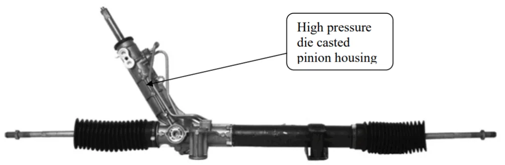 Fig. 2. Subassembly of the Rack and pinion power steering gear system