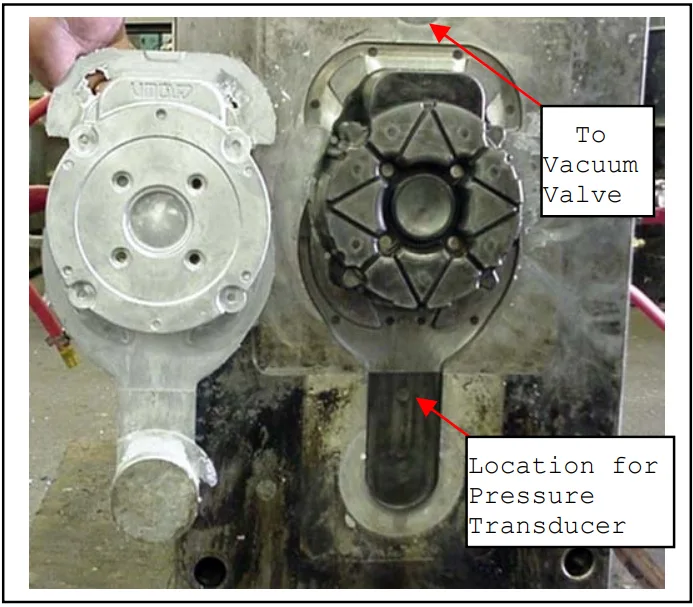 Figure 2: The cast part (end head of motor) and the die.