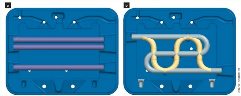 Image 3: Mold inserts to determine the influence of different process parameters on stability, compression and deformation of ZLeak Tube pipes in the die casting process (developed and manufactured by Schaufler Tooling).