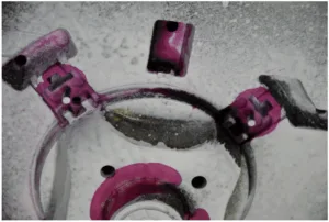 Figure 4: Shaped part of the mould after capillary testing
