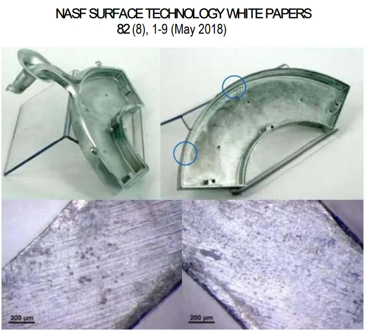 Figure 6 - Photos illustrating the pores revealed after machining operations
