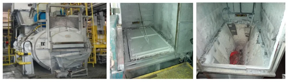 Fig. 3. Melting furnace with an example of an inner lining of the melting space