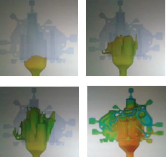Fig. 6. Analyze of the cavities filling with Flow3D software