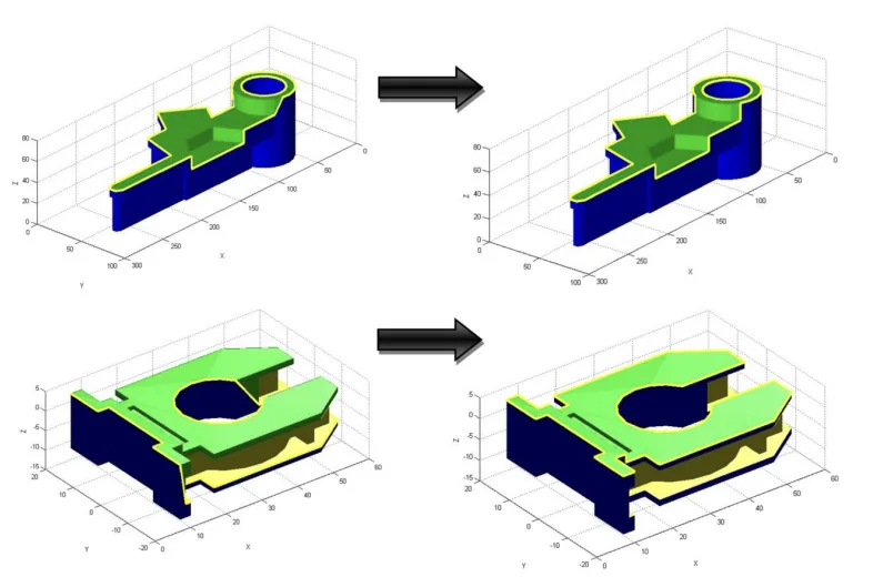 Fig 15.- Optimizing the geometrical definition of the parting line.