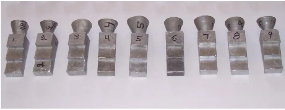 Fig. 4: Castings of Al-7%Si Alloy