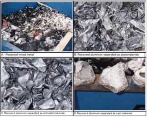 Fig.5 Appearance of the recovered aluminum alloy materials