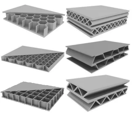 Fig. 1. Periodic cellular metal sandwich structures