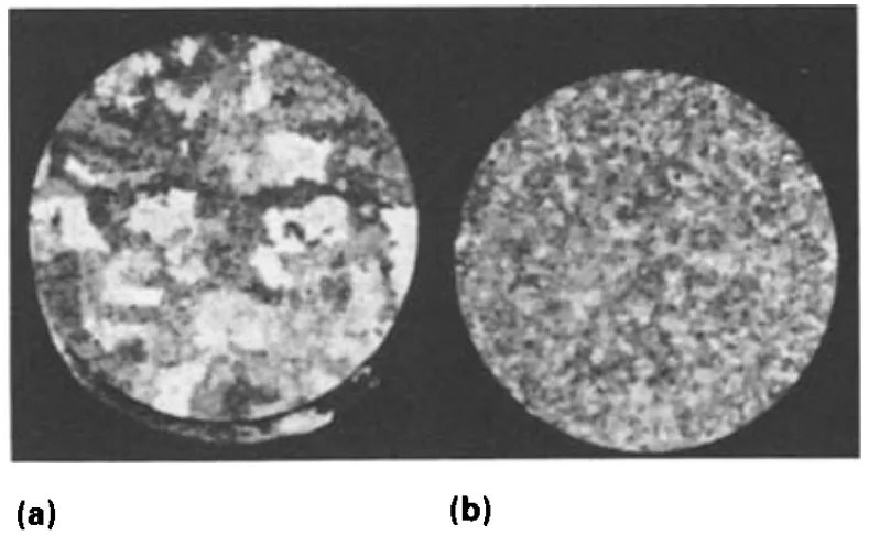 Fig 4 Effect of grain refinement by the addition of an Al-5Ti-0.2B master alloy to type A356.0.