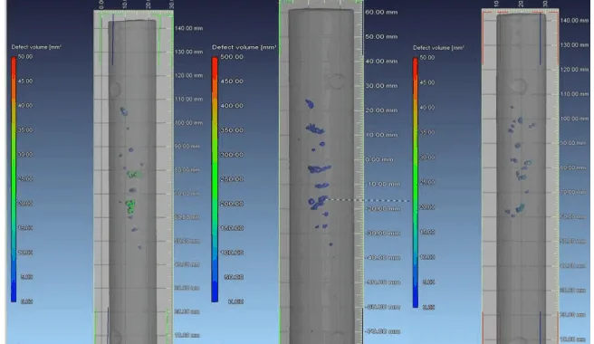 Figure 2: Reconstructed X-ray computer tomography (CT) for classification of shrinkage pores
