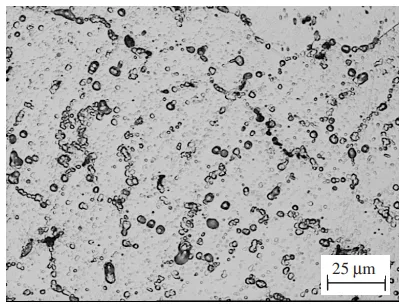 Fig. 10. Microstructure of AlMg10 alloy cast into a metal mold and heat treated, etched with 4% HF